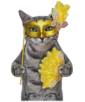 a mardi gras/carnival kitty